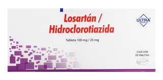 Losartán Hidroclorotiazida 15 Tabletas 100/25mg