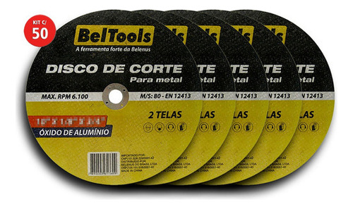 Kit 50 Disco De Corte Ferro 7x1/8x7/8 Beltools