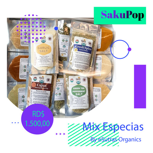 Caja Tematica Sakupop Mix Especias Y Condimentos
