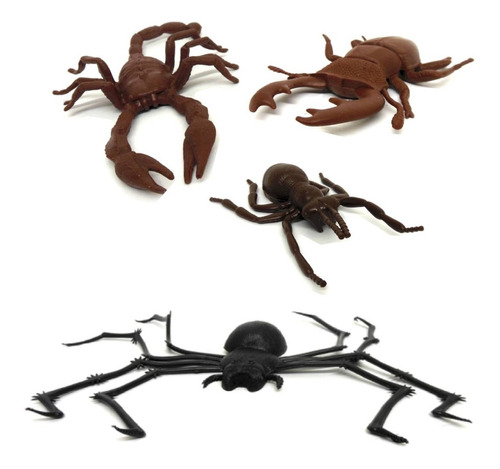 Kit Bichos Aranha Formiga Escorpião Besouro Halloween