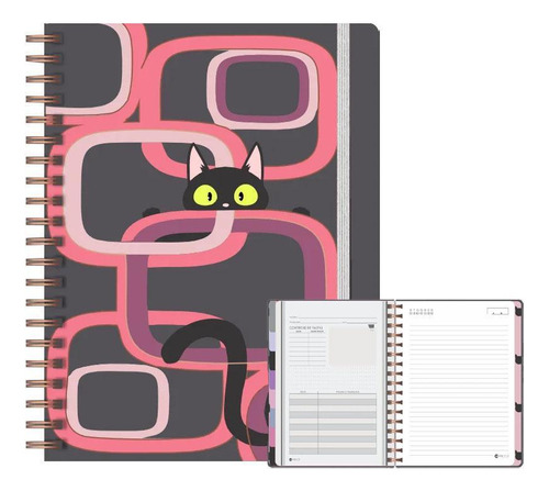 Caderno Univ. Reposionável 90gm 80fls Gato Preto Merci