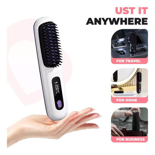Multifuncional De Cerâmica Cabelo Portátil Sem Fio Lcd