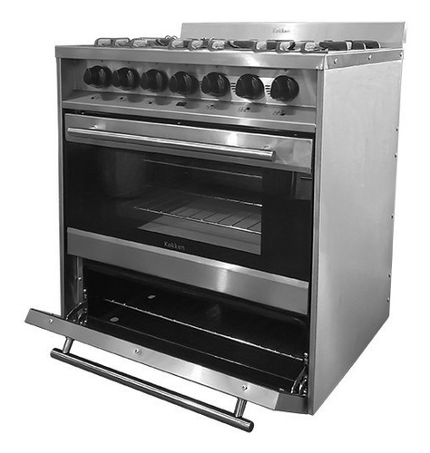 Cocina Kokken 76 Cm Puerta Vidrio Con Parrilla 