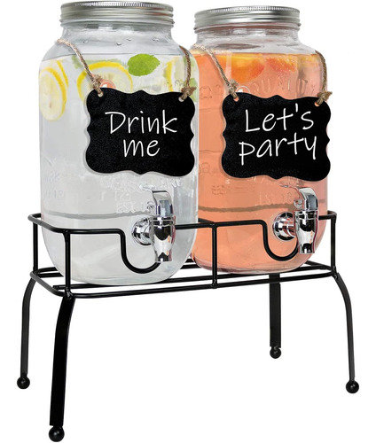 Estilo Juego De 2 Tarros De Vidrio Mason Para Bebidas