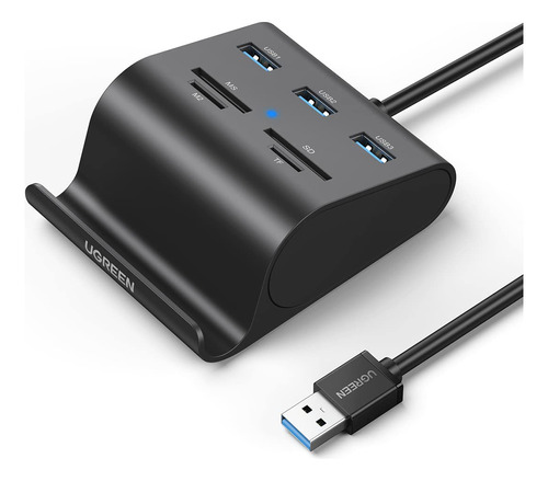 Ugreen Lector De Tarjetas Usb 3.0 Hub 3 Puertos Con Sd Tf Ms