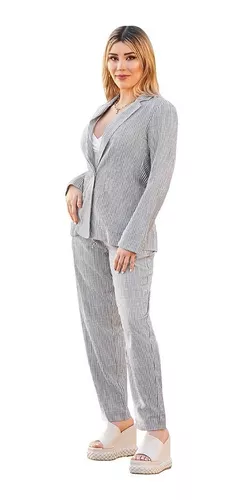 Pantalon Casual Mujer Color Marino/blanco 978-75