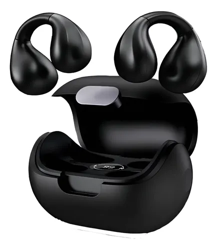 Auriculares Trymiss M8 De Clip Bluetooth 5.4 Open-ear Con Micrófono Y Pantalla Led Negro