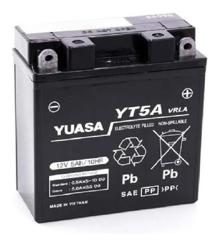 Imagen 1 de 1 de Bateria 12n5 3b Yb5lb De Gel Yuasa Yt5a
