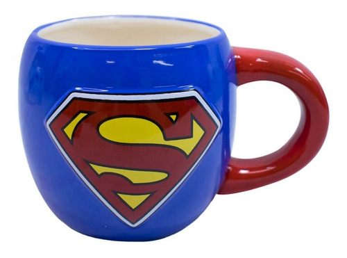 Caneca De Porcelana Grande Dc Super Heróis Super Homem 600ml