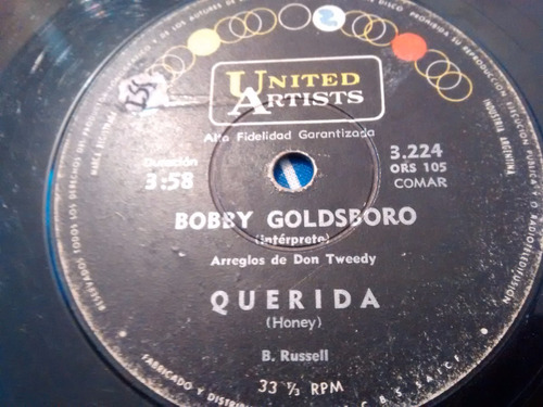 Vinilo Single De Bobby Goldsboro - Querida ( F13