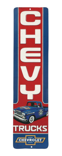 Letrero Metal Relieve Vertical  Vintage Chevrolet Para