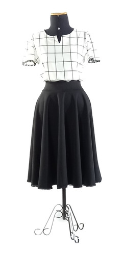 Imagem 2 de 2 de Blusa Xadrez Grid Viscose Conforto Moda Feminina Evangélica