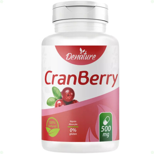 Suplemento Cran Berry 500mg 100 Cápsulas Denature Vitaminas Encapsulados Naturais