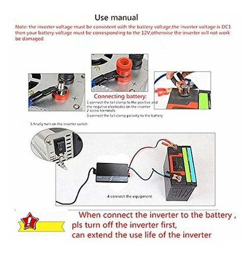 Transformador De Corriente Krxny Dc A Ac De 3000 W Con Lcd