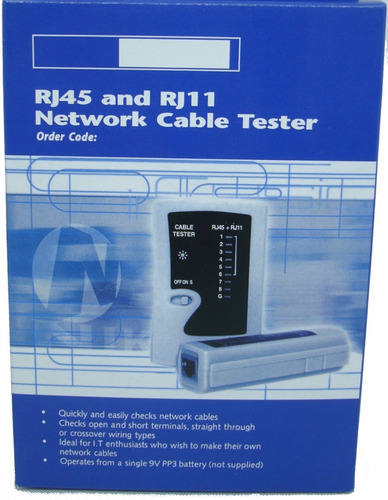 Lan Tester De Rj45 Y Rj11 Probador De Cable De Red Testeador