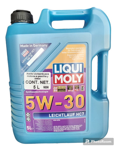 Garrafa Aceite Liqui Moly 5w 30 Gasolin/diesel 5 Lts.