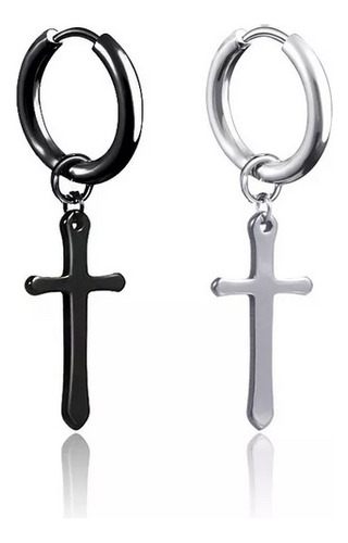 2packs Arete Hombre Mujer Cruz Piercing Colgante Pendiente