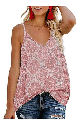 Halter Boho Floral V Cuello Espagueti Correa