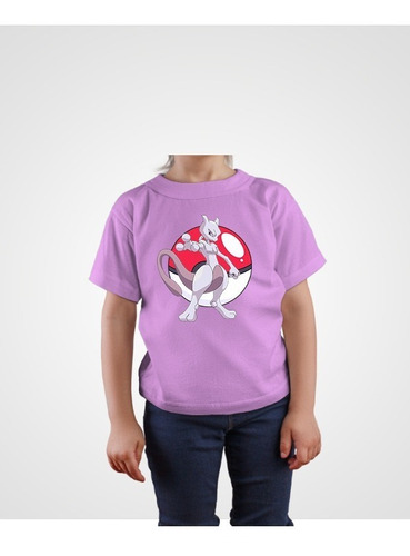 Polera  Mewtwo Pokemon Go / Niño Y Niña Algodón 