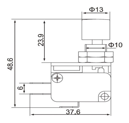 Imagen 2 de 3 de Boton Microswitch 1nc+1no Cntd Csaq-d