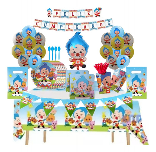 Pack Cotillon Decoración Plim Plim X10 Niños Globifiesta