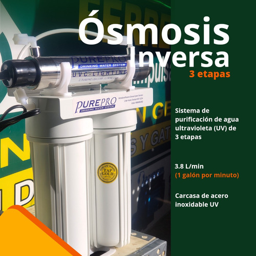 Sistema De Filtración Uv De 3 Etapas Purepro