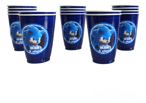 Sonic Vasos  Personalizados Cumpleaños Personajes A Elección