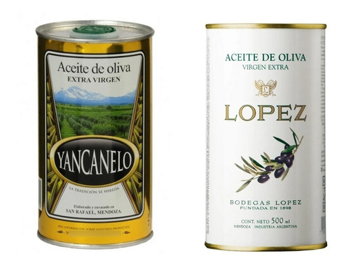 Aceite De Oliva Yancanelo X 500ml. + López X 500ml.