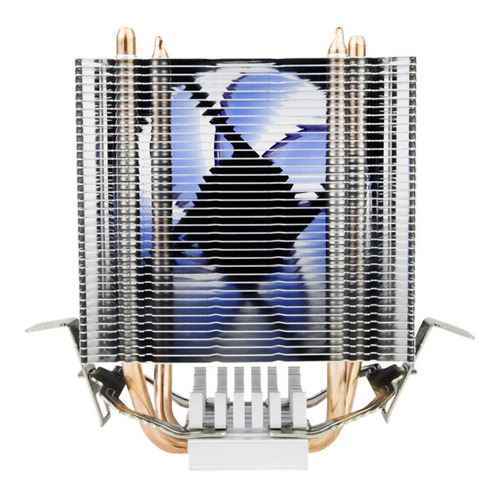 Imagem 4 de 7 de Cpu Cooler Universal Led Azul Com Base Heat-pipes Em Cobre