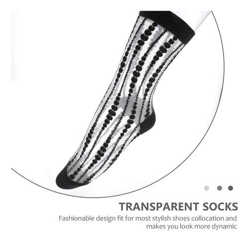 1 Par De Calcetines Transparentes Para Niñas Con Estampado D