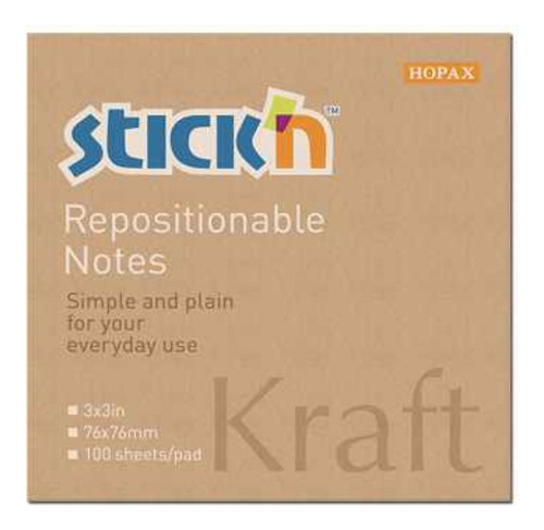 Notas Post Adhesivas Kraft Stickn 7x7cm