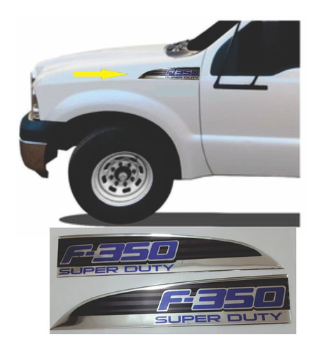 Emblema Aplique Lateral F350 S Duty Decorativo Resinado(par)