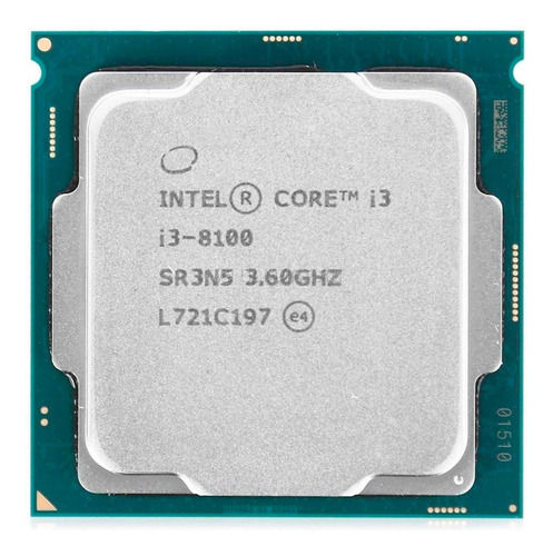 Procesador gamer Intel Core i3-8100 CM8068403377308  de 4 núcleos y  3.6GHz de frecuencia con gráfica integrada