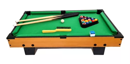 Jogo mesa mini bilhar sinuca snooker 69 x 36 x 19cm completo