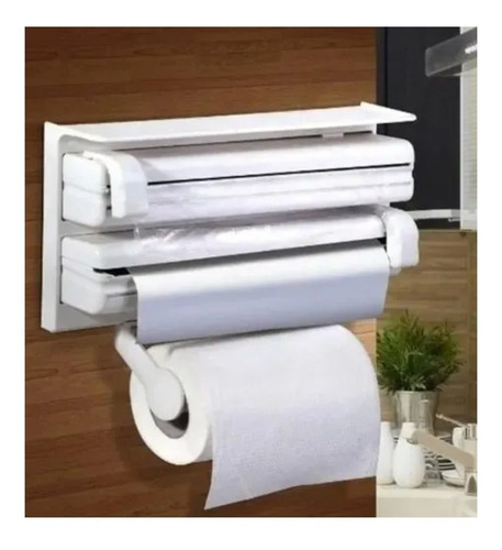Imagen 2 de 8 de Dispensador Triple Soporte De Papel Alusa Aluminio