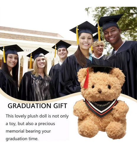 / Peluche De 23 Cm Con Forma De Oso De Graduación Para Niños
