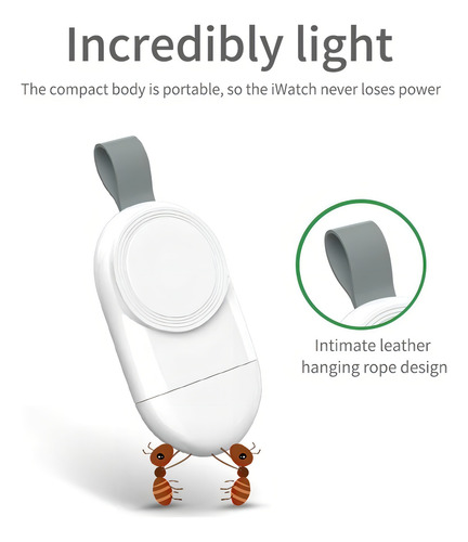 Base De Carga Portatil Para Reloj Apple Watch 1 2 3 Y 4 Color Blanco