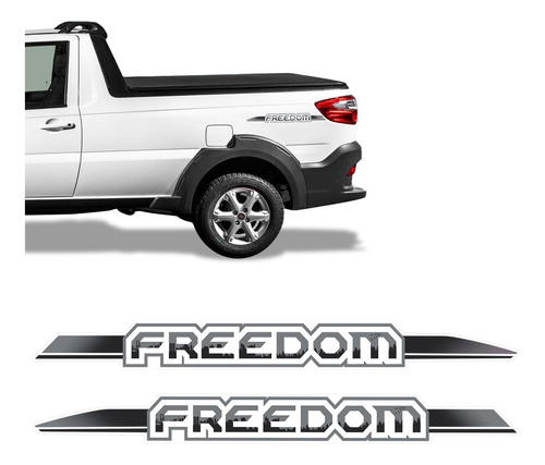 Par Adesivos Fiat Strada Freedom 2019 2020 Lateral Genérico