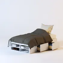 Comprar Cama, Box Sommier Con Cajones , Repisa 0,90 X 1,90 M Color 0.90 X 1.90 M 4 Cajones