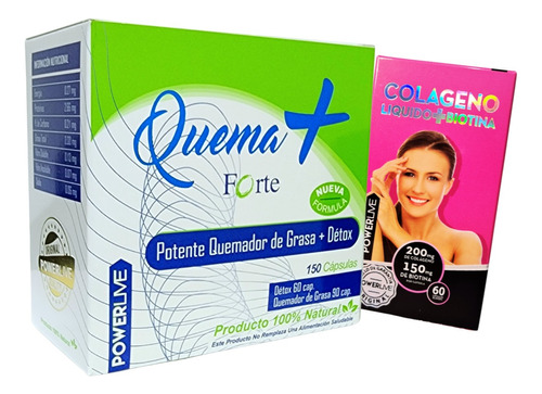 Quema+forte Quemador De Grasa +detox 100 Natural Original
