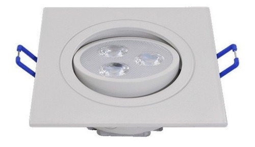 Foco LED integrado cuadrado Bivolt 6500k de 3 W, luz blanca