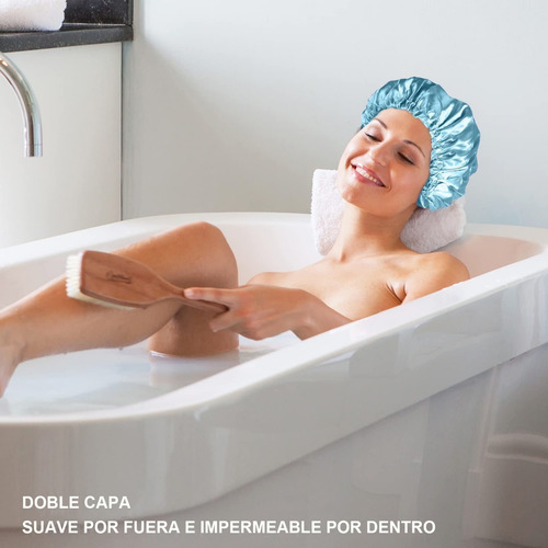 Gorros De Baño Ducha Doble Capa Impermeable Reutilizable 2pz