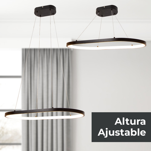 Lámpara Colgante Led 3000k, Acabado Negro, 24w