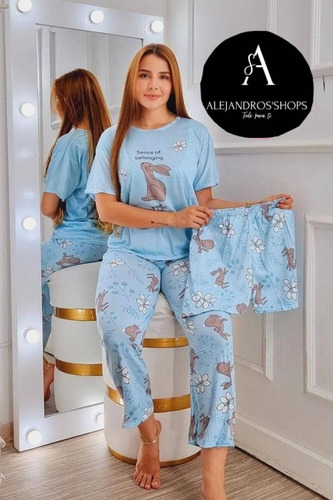 Pijamas 3 Piezas Importadas Dama