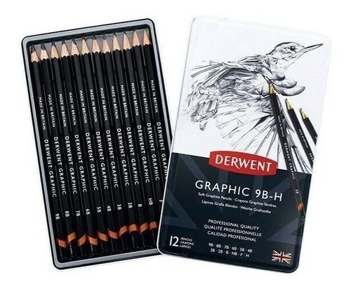 Lapices Graphic Grafito Derwent Graduacion 9b - H X 12 Lata