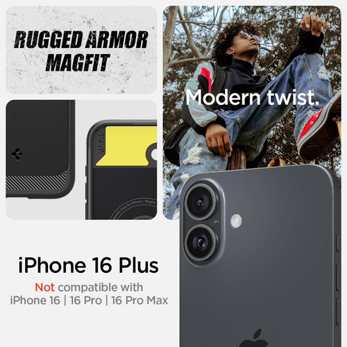 Capa Original Spigen Rugged Armor Magfit Para iPhone 16 Plus