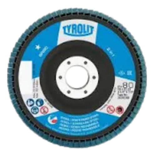 Disco De Flap Tyrolit 4.1/2 Lixa 80gr Para Desbastar 10unid.