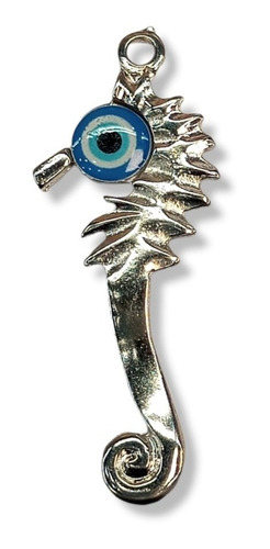 Dije Hipocampo Con Ojo Turco Esmaltado X 25 Unid 5 Colores. Color Azul