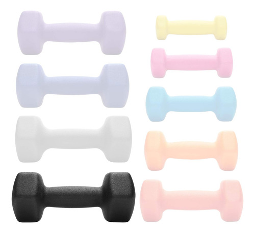 Set Of 2 Neoprene Dumbbell Hand Weights, Hexagon Shape