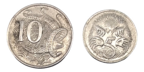 Monedas De Australia 5 Y 10 Centavos 2 Piezas Años 60's